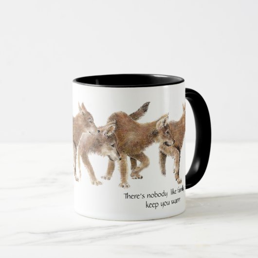 Niemand mag Familie - Wolf-Jungpup-Tasse Tasse (VorderseiteRechts)