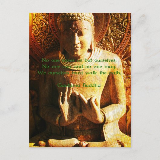 Niemand rette uns außer uns Buddha Zitat Postkarte (Vorderseite)