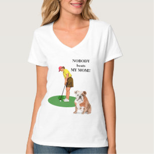 Niemand schlägt meine Mama Dog Golf  T-Shirt