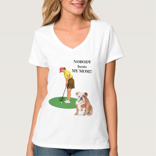 Niemand schlägt meine Mama Dog Golf  T-Shirt (Vorderseite)