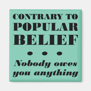Niemand schuldet dir etwas Funny Kühlschrankmagnet