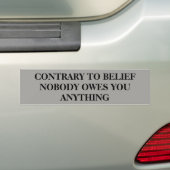 Niemand schuldet Sie alles Autoaufkleber (Auf Auto)