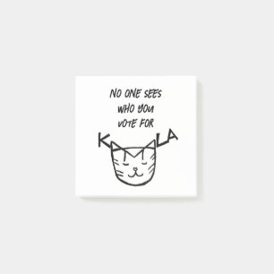 "Niemand sieht, für wen Sie stimmen." Post-it Klebezettel