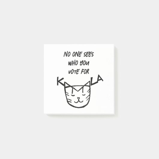 "Niemand sieht, für wen Sie stimmen." Post-it Klebezettel (Vorderseite)