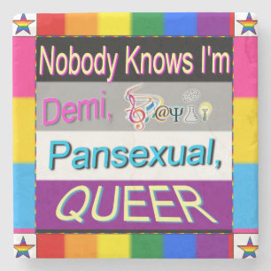 Niemand weiß, dass ich Demi Sapio Pansexual QUE bi Steinuntersetzer