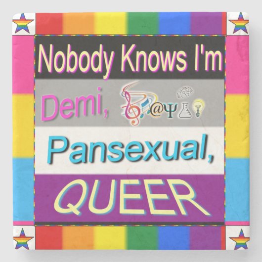 Niemand weiß, dass ich Demi Sapio Pansexual QUE bi Steinuntersetzer (Vorderseite)