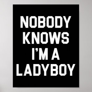 Niemand weiß, dass ich ein Ladyboy bin - Funny Lad Poster