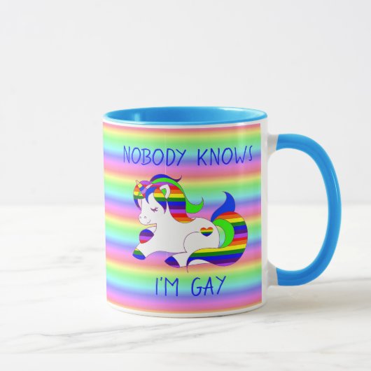 Niemand weiß, dass ich Gay Rainbow LGBT Spaß Tasse (Rechts)