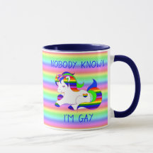 Niemand weiß, dass ich Gay Rainbow LGBT Spaß Tasse