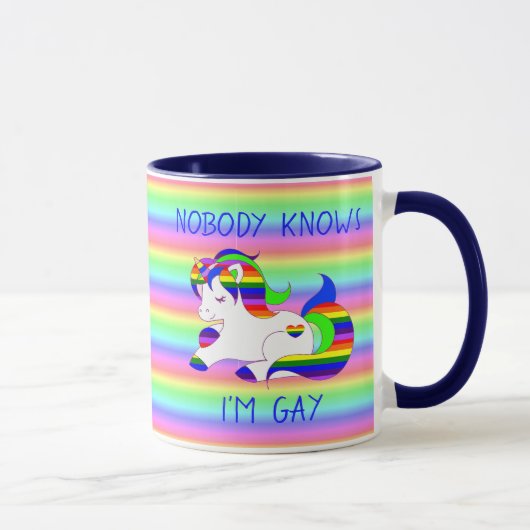 Niemand weiß, dass ich Gay Rainbow LGBT Spaß Tasse (Rechts)