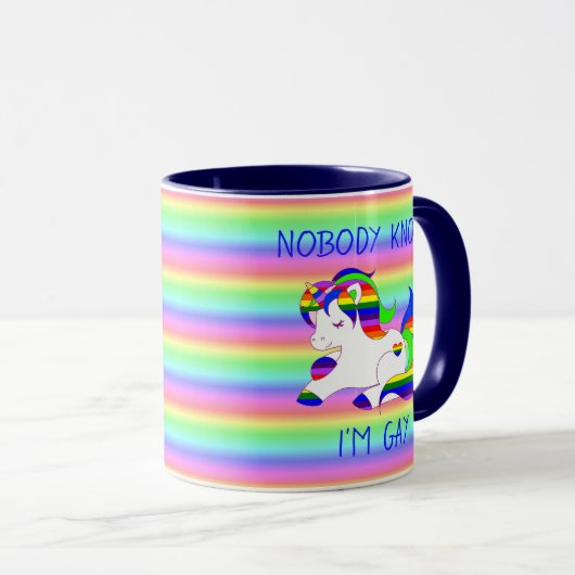 Niemand weiß, dass ich Gay Rainbow LGBT Spaß Tasse (VorderseiteRechts)