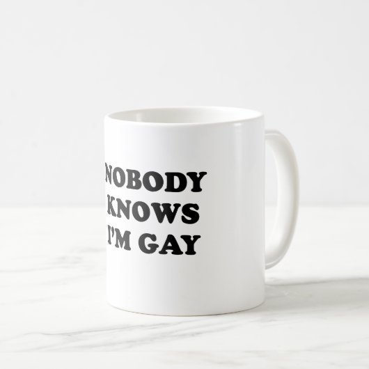 NIEMAND WEISS, dass ich HOMOSEXUELL bin Kaffeetasse (VorderseiteRechts)