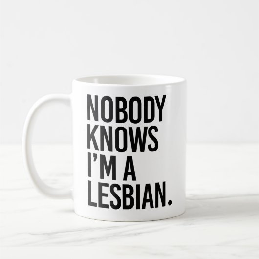 Niemand weiß, dass ich lesbisch bin kaffeetasse (Links)