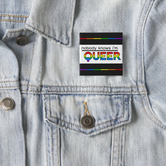 "Niemand weiß, dass ich queer" Knopf bin Button (Beispiel)