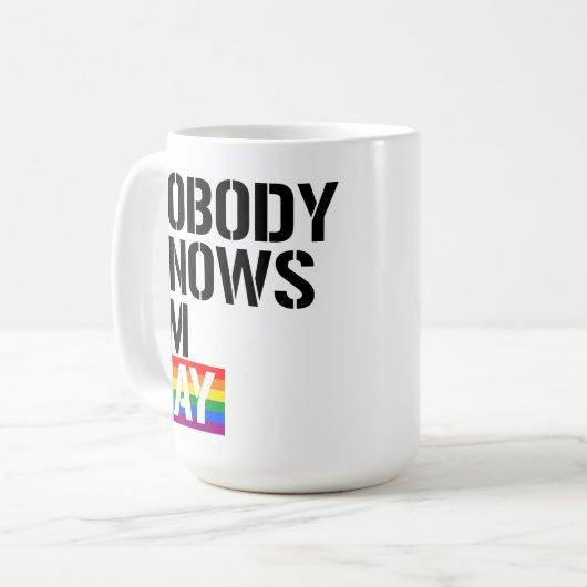 Niemand weiß, dass ich schwul bin kaffeetasse (Vorderseite Links)