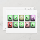 Niemand weiß in chemischen Elementen Postkarte (Vorne/Hinten)