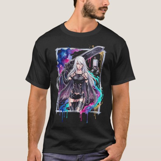 NieR Automata A2 Rogue Android Berserk Mode Art T-Shirt (Vorderseite)