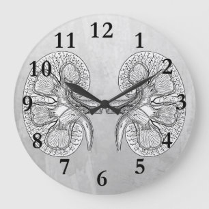 NIERE 2 ZEICHNEND GROßE WANDUHR