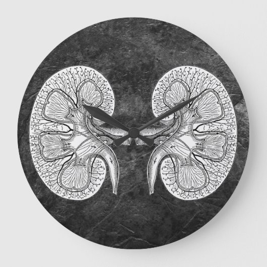 NIERE 2 ZEICHNEND GROßE WANDUHR (Vorderseite)