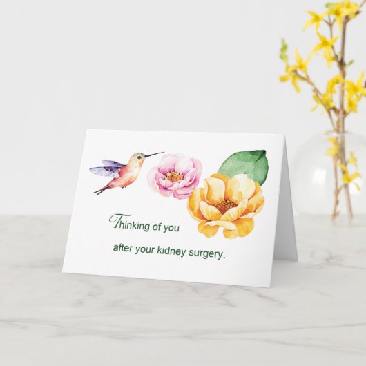 Niere Operation Denken Sie an Ihre Blume Karte (Gelbe Blume)