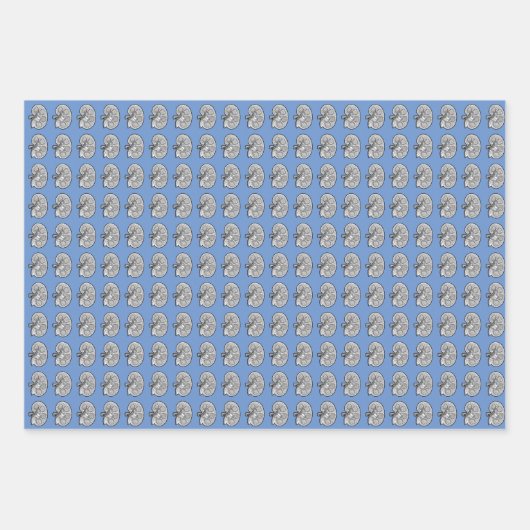 Nieren, blau geschenkpapier set (Vorderseite 3)