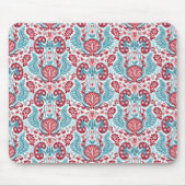 Nieren-Damast in Rotem/in aquamarinem Mousepad (Vorne)