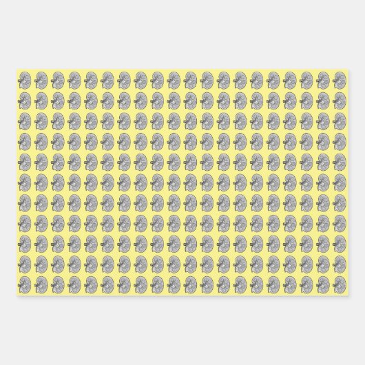 Nieren, gelb geschenkpapier set (Vorderseite)