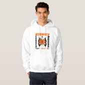 Nieren-Krebs-Bewusstseins-Orangen-Schmetterling Hoodie (Vorne ganz)