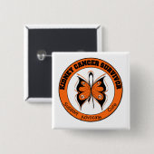 Nieren-Krebs-Überlebend-Schmetterling Button (Vorne & Hinten)
