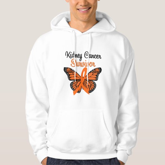 Nieren-Krebs ÜBERLEBENDER Schmetterling Hoodie (Vorderseite)