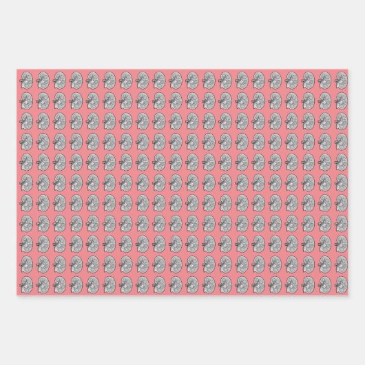 Nieren, Rose Geschenkpapier Set (Vorderseite 2)