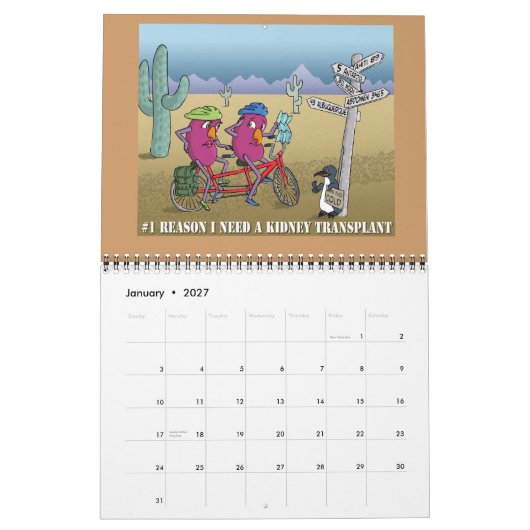 Nieren-Sorgfalt-Kalender Kalender (Jan 2027)