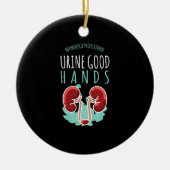 Nierenarzt Urologie Geschenk Gute Hände im Urin Keramik Ornament (Vorne)