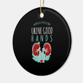 Nierenarzt Urologie Geschenk Gute Hände im Urin Keramik Ornament (Links)