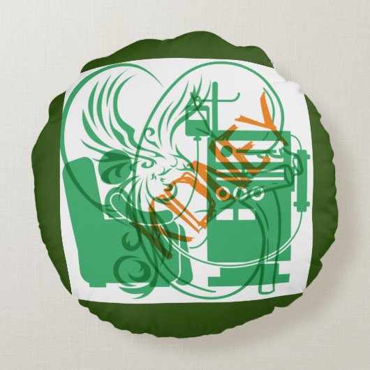 Nierendialyse Pilze Rundes Kissen (Rückseite)