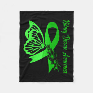 Nierenerkrankung Bewusstsein Grüner Ribbon Butterf Fleecedecke