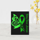 Nierenerkrankung Bewusstsein Grüner Ribbon Butterf Karte (Gelbe Blume)