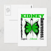 Nierenerkrankung Butterfly Sensibilisierung Postkarte (Vorne/Hinten)
