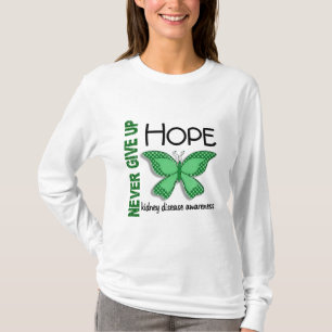 Nierenerkrankung geben nie Hoffnungs-Schmetterling T-Shirt