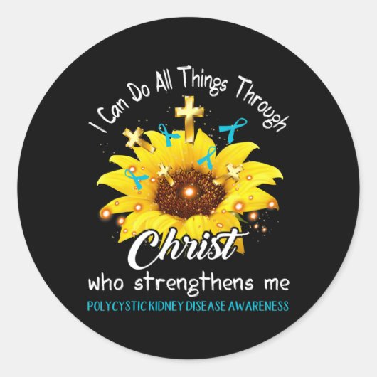 Nierenerkrankung Krieger ich kann alles tun Runder Aufkleber (Vorderseite)