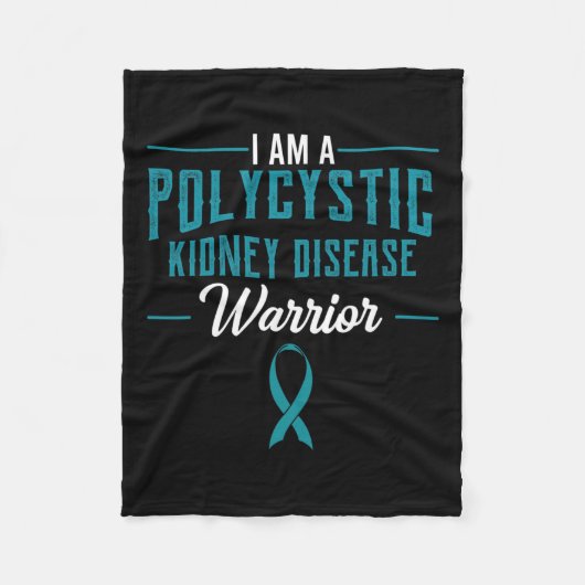 Nierenerkrankung Pkd Warrior Pckd Bewusstsein Aqua Fleecedecke (Vorderseite)