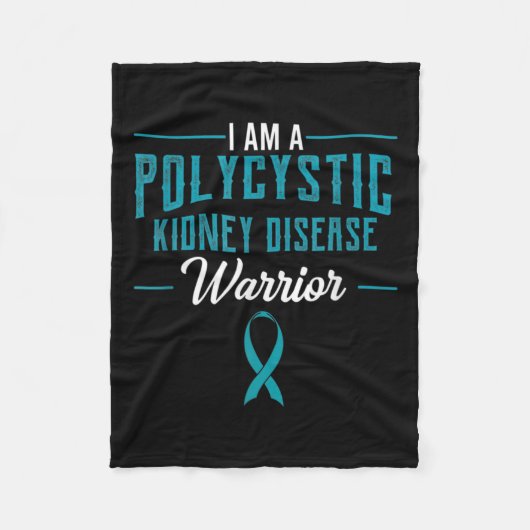 Nierenerkrankung Pkd Warrior Pckd Bewusstsein Aqua Fleecedecke (Vorderseite)