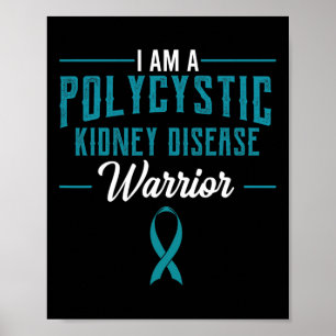 Nierenerkrankung Pkd Warrior Pckd Bewusstsein Aqua Poster