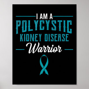 Nierenerkrankung Pkd Warrior Pckd Bewusstsein Aqua Poster