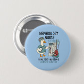Nierenkrankenschwester Alberner Gänse-Dialyse-Nier Button (Vorne & Hinten)