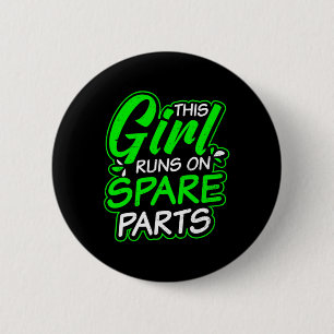 Nierenkrankheiten Design Girl rennt auf Ersatzteil Button