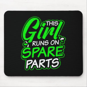 Nierenkrankheiten Design Girl rennt auf Ersatzteil Mousepad