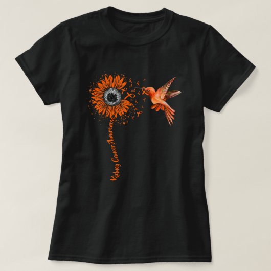 Nierenkrebs Bewusstsein Sonnenblume T-Shirt (Design vorne)