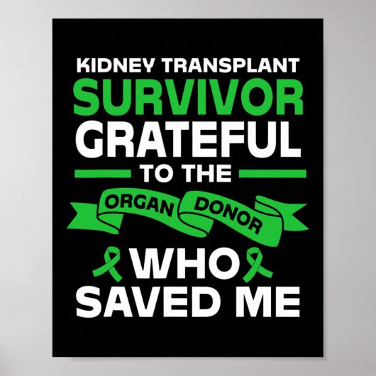 Nierentransplantation Überlebensmittel Poster (Vorne)