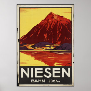 Niesen Bahn Vintage Travel Poster Ad Retro Prints